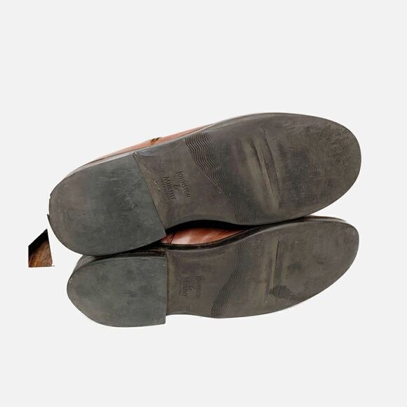 Johnston & Murphy Men's Shoes Oxfords Brown Leather Apron Toe Made in Italy - 10 - Picture 7 of 13